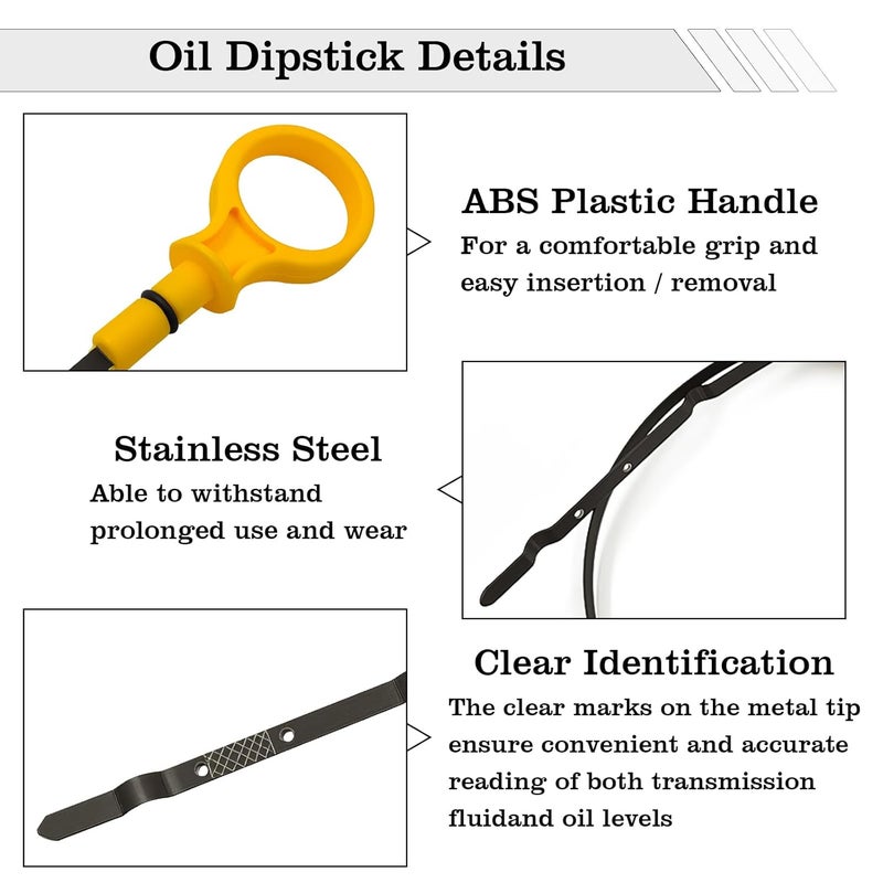 FBLOWMOD BA5Z6750A Engine Oil Dipstick Indicator, Compatible with Ford Edge, Explorer, Flex, Lincoln MKS/MKT/MKX/MKZ, Fusion, Taurus, Mercury Milan/Sable Engine Oil Fluid Level Dip Stick Replace 917-369 - Image 4